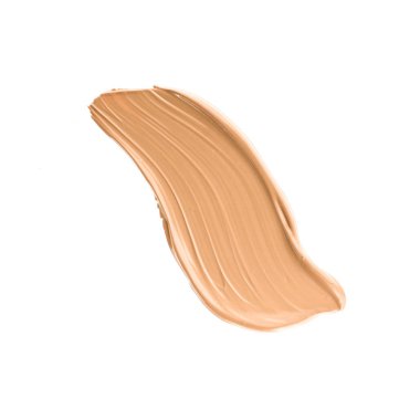 Beyaz arka plan üzerinde flatlay - kozmetik ürünleri, güzellik doku arka plan kavramı izole makyaj temel Vakfı fırça darbesi. Bej her zaman iyi bir fikirdir