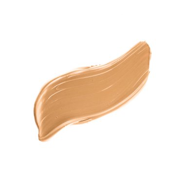 Beyaz arka plan üzerinde flatlay - kozmetik ürünleri, güzellik doku arka plan kavramı izole makyaj temel Vakfı fırça darbesi. Bej her zaman iyi bir fikirdir