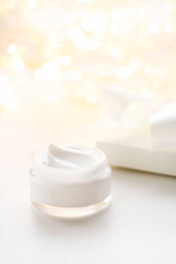 Lüks yüz kremi kavanoz ve tatil glitter