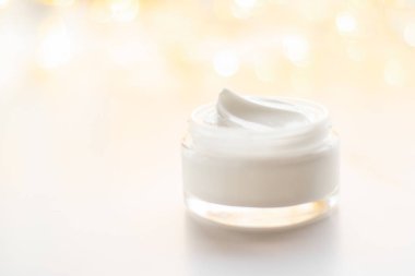 Lüks yüz kremi kavanoz ve tatil glitter