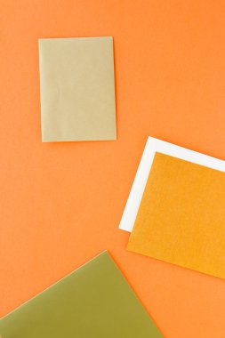 İş marka, flatlay mockup için kağıt kırtasiye seti