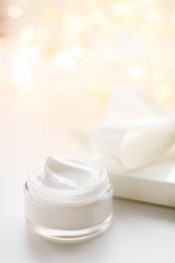 Lüks yüz kremi kavanoz ve tatil glitter