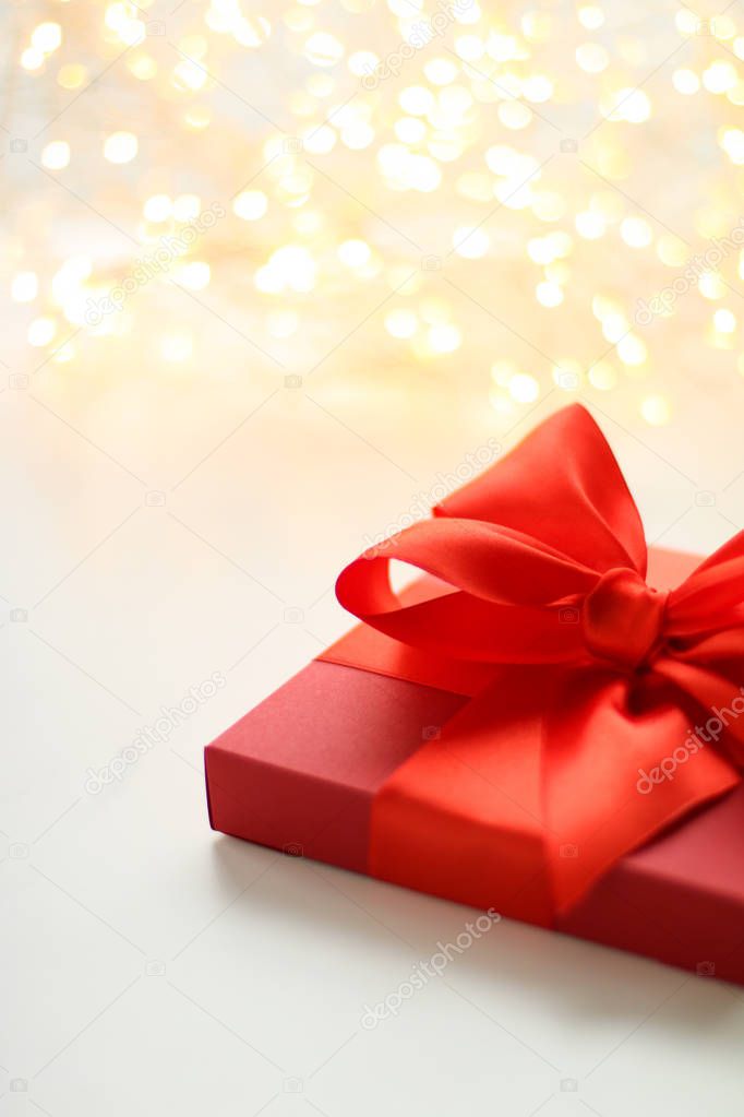Luxury holiday gift box and shiny glitter