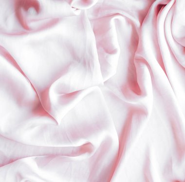 Pembe yumuşak ipek doku, flatlay arka plan