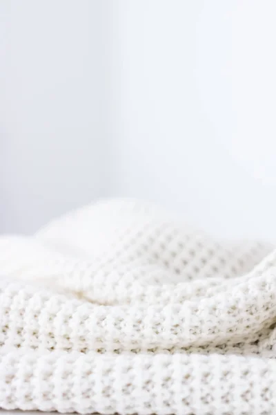 Warm knitted clothes, soft and white — Stock Photo, Image