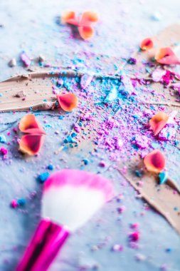 Makyaj sanatı, güzellik için kozmetik arka plan, moda blog ve 