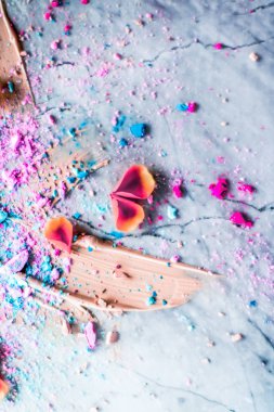 Makyaj sanatı, güzellik için kozmetik arka plan, moda blog ve 