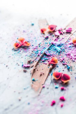 Makyaj sanatı, güzellik için kozmetik arka plan, moda blog ve 