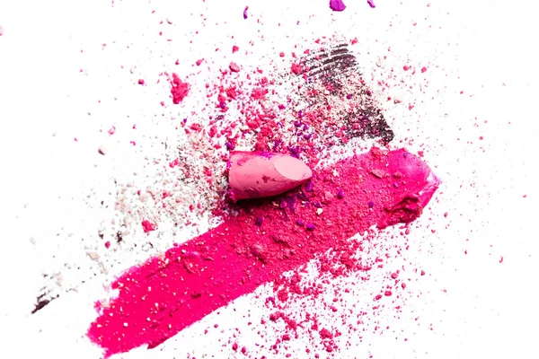 Ruj leke, maskara inme ve ezilmiş göz farı izole o