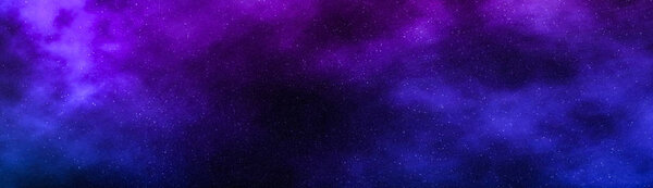 Night sky stars background, nebula clouds in cosmos
