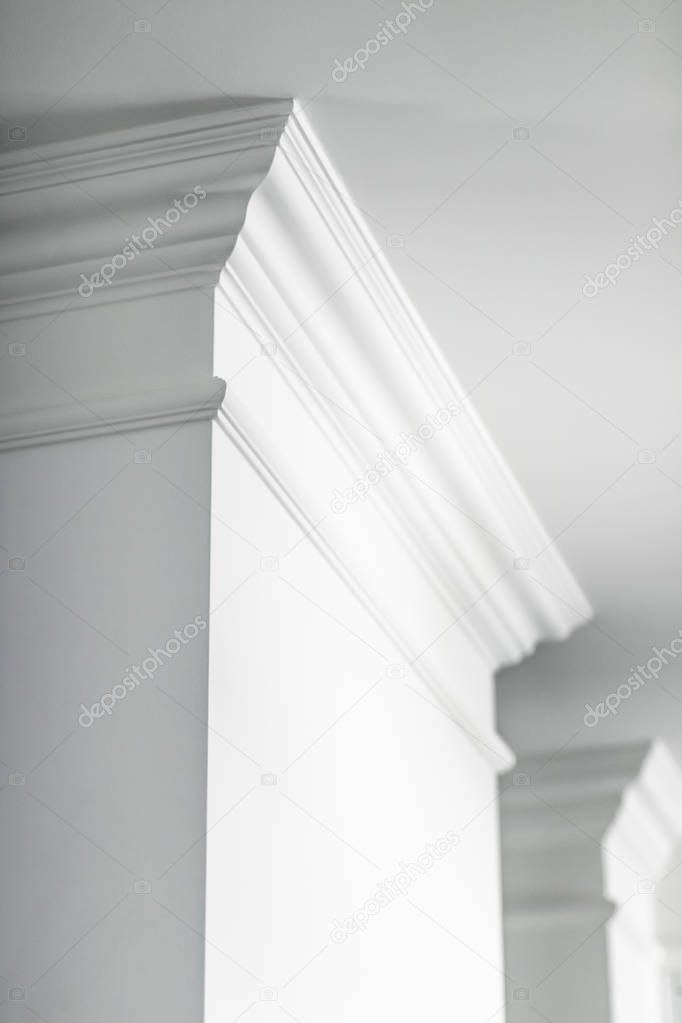 Molding on ceiling detail, interior design and architectural abs