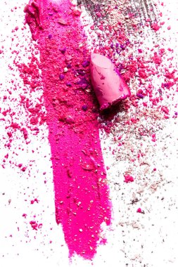 Ruj leke, maskara inme ve ezilmiş göz farı izole o