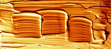 Altın boya fırça kontur doku siyah arka planda izole