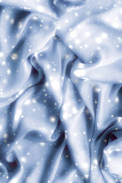 Magic holiday blue soft silk flatlay background texture with glo — Stock Photo, Image
