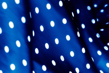 Klasik polka nokta Tekstil arka plan dokusu, mavi beyaz noktalar