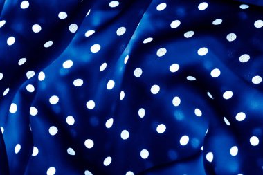 Klasik polka nokta Tekstil arka plan dokusu, mavi beyaz noktalar
