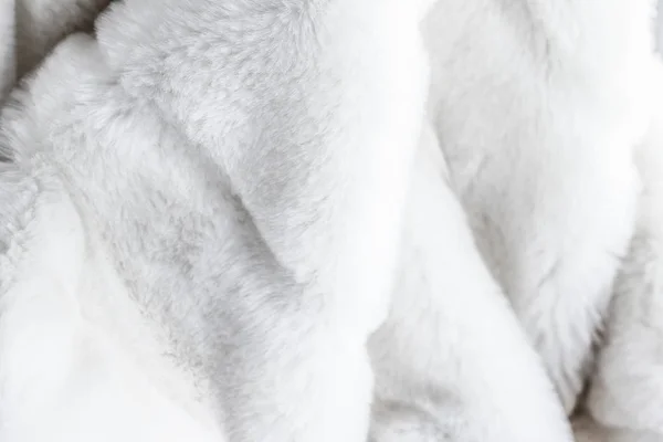 Luxo branco pele casaco textura fundo, tecido artificial deta — Fotografia de Stock