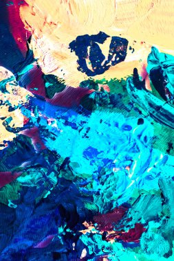 Soyut akrilik boya darbeleri, sanat fırçası düz arkaplan