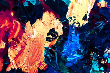 Soyut akrilik boya darbeleri, sanat fırçası düz arkaplan