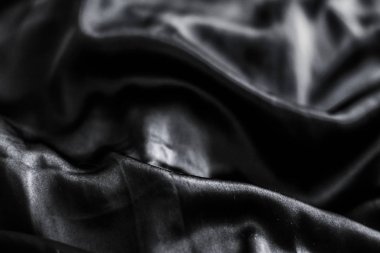 Lüks siyah yumuşak ipek yatık arka plan doku, tatil glamo