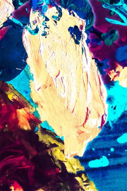 Soyut akrilik boya darbeleri, sanat fırçası düz arkaplan