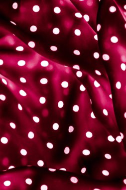 Klasik polka nokta Tekstil arka plan dokusu, kırmızı beyaz noktalar 