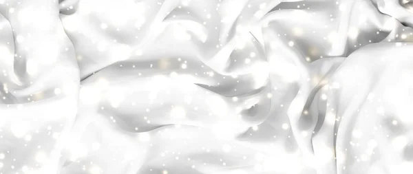 Magic ünnep fehér puha selyem flatlay háttér textúra GL — Stock Fotó
