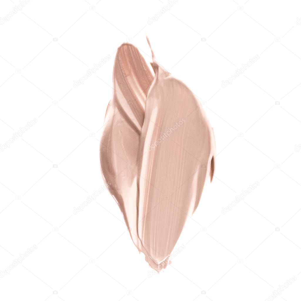 Make-up pale base foundation brush strokes and smudge texture