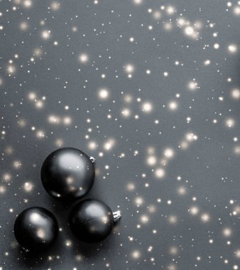 Kar glitter parlaklık ile Siyah Noel baubles, lüks marka wi