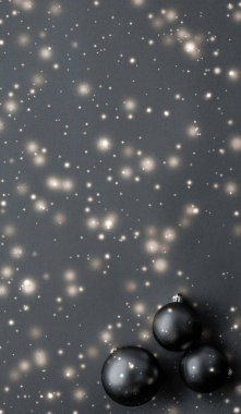 Kar glitter parlaklık ile Siyah Noel baubles, lüks marka wi