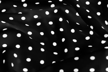 Vintage Polka kumaş arka plan doku nokta, blac üzerinde beyaz noktalar