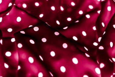 Klasik polka nokta Tekstil arka plan dokusu, kırmızı beyaz noktalar 