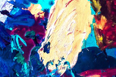 Soyut akrilik boya darbeleri, sanat fırçası düz arkaplan