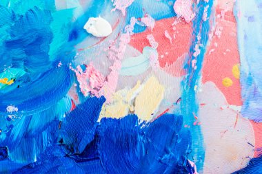 Soyut akrilik boya darbeleri, sanat fırçası düz arkaplan