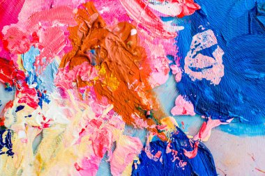 Soyut akrilik boya darbeleri, sanat fırçası düz arkaplan