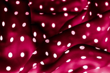 Klasik polka nokta Tekstil arka plan dokusu, kırmızı beyaz noktalar 