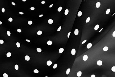 Vintage Polka kumaş arka plan doku nokta, blac üzerinde beyaz noktalar