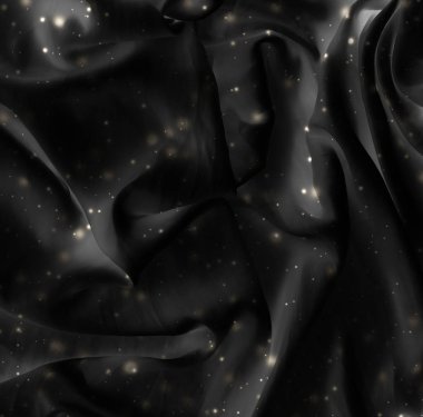 Sihirli tatil siyah ipek yatık arka plan doku ile altın 