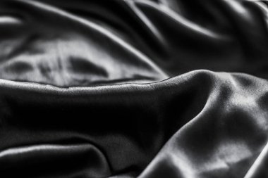 Lüks siyah yumuşak ipek yatık arka plan doku, tatil glamo