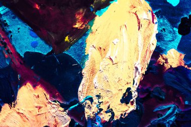 Soyut akrilik boya darbeleri, sanat fırçası düz arkaplan