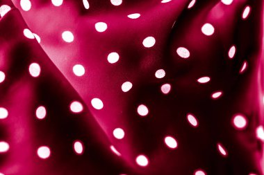 Klasik polka nokta Tekstil arka plan dokusu, kırmızı beyaz noktalar 