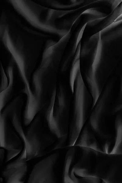 豪华黑色柔软的丝绸平底背景纹理,节日魅力 — 图库照片