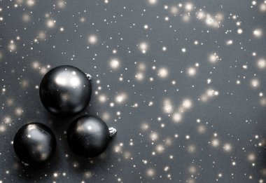 Kar glitter parlaklık ile Siyah Noel baubles, lüks marka wi