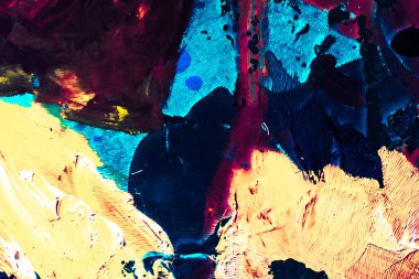 Soyut akrilik boya darbeleri, sanat fırçası düz arkaplan