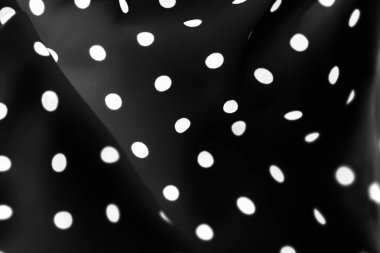 Vintage Polka kumaş arka plan doku nokta, blac üzerinde beyaz noktalar