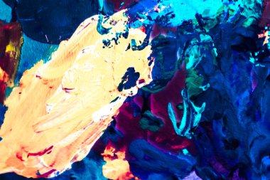 Soyut akrilik boya darbeleri, sanat fırçası düz arkaplan