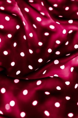 Klasik polka nokta Tekstil arka plan dokusu, kırmızı beyaz noktalar 