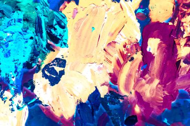 Soyut akrilik boya darbeleri, sanat fırçası düz arkaplan