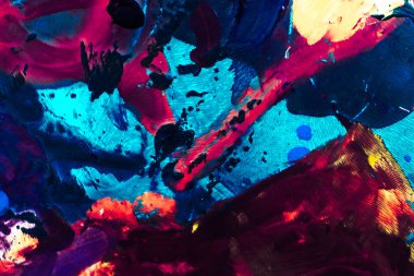 Soyut akrilik boya darbeleri, sanat fırçası düz arkaplan