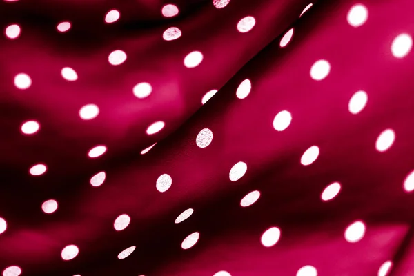 Classic polka dot textile background texture, white dots on red — Stock Photo, Image